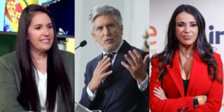 Laura Garc&iacute;a, Fernando Grande-Marlaska y Sarah Santaolalla.