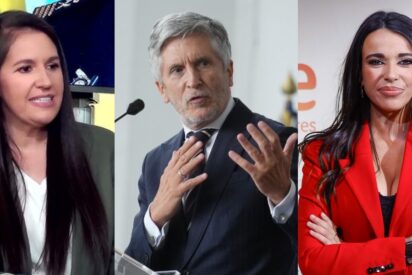 Laura Garc&iacute;a, Fernando Grande-Marlaska y Sarah Santaolalla.