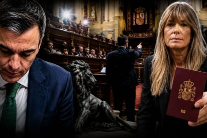 Pedro S&aacute;nchez y Bego&ntilde;a G&oacute;mez, imagen generada con IA para ilustrar la noticia