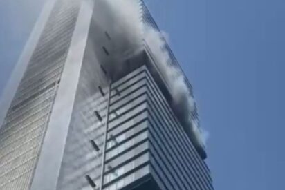 Incendio en la torre Moeve de Madrid