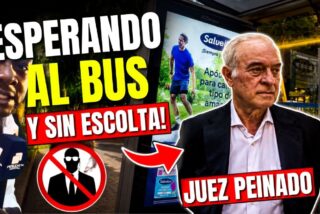 &iexcl;Ndongo pilla al hombre del momento! El juez Peinado en la parada del bus &iexcl;y sin escolta!