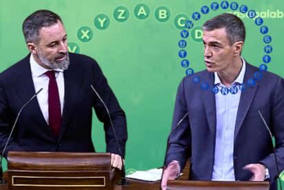 Abascal retrata a S&aacute;nchez con El Rosco de la corrupci&oacute;n socialista: de la A de &Aacute;balos a la Z de Zapatero