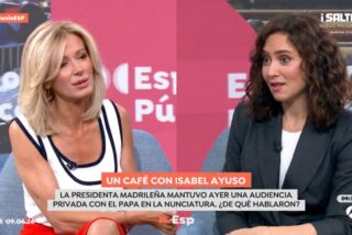 Susanna Griso e Isabel D&iacute;az Ayuso en 'Espejo P&uacute;blico' (Antena 3)