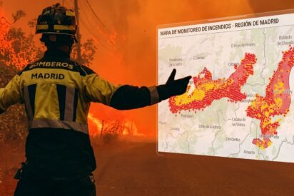 Bomberos de Madrid luchando contra los incendios