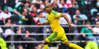 Jayden Adams, de Sudáfrica, en acción durante la Copa Mundial de la FIFA 2026