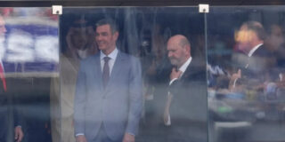Pedro S&aacute;nchez, en el palco del MetLife.