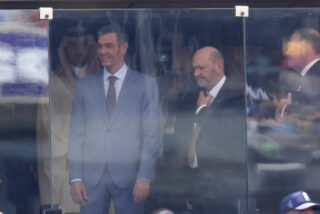 Pedro S&aacute;nchez, en el palco del MetLife.