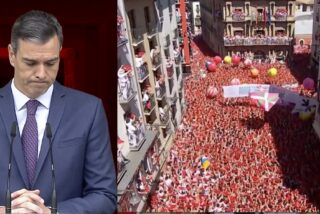 Pedro S&aacute;nchez tuvo que escuchar a distancia el 'cari&ntilde;o' de los sanfermineros.