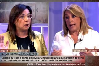 Ana V&aacute;zquez, portavoz de Interior del PP y Susana D&iacute;az, senadora del PSOE, en el plat&oacute; de 'C&oacute;digo 10' (Cuatro) 