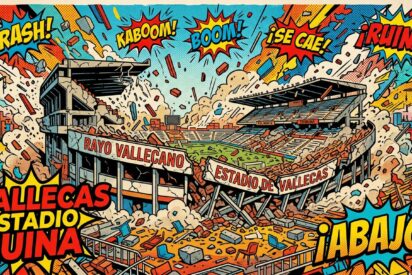 Estadio de Vallecas en una imagen generada por IA.