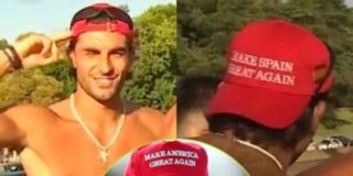 Ferran Torres, Trump y la gorra del 'Make Spain Great Again'.