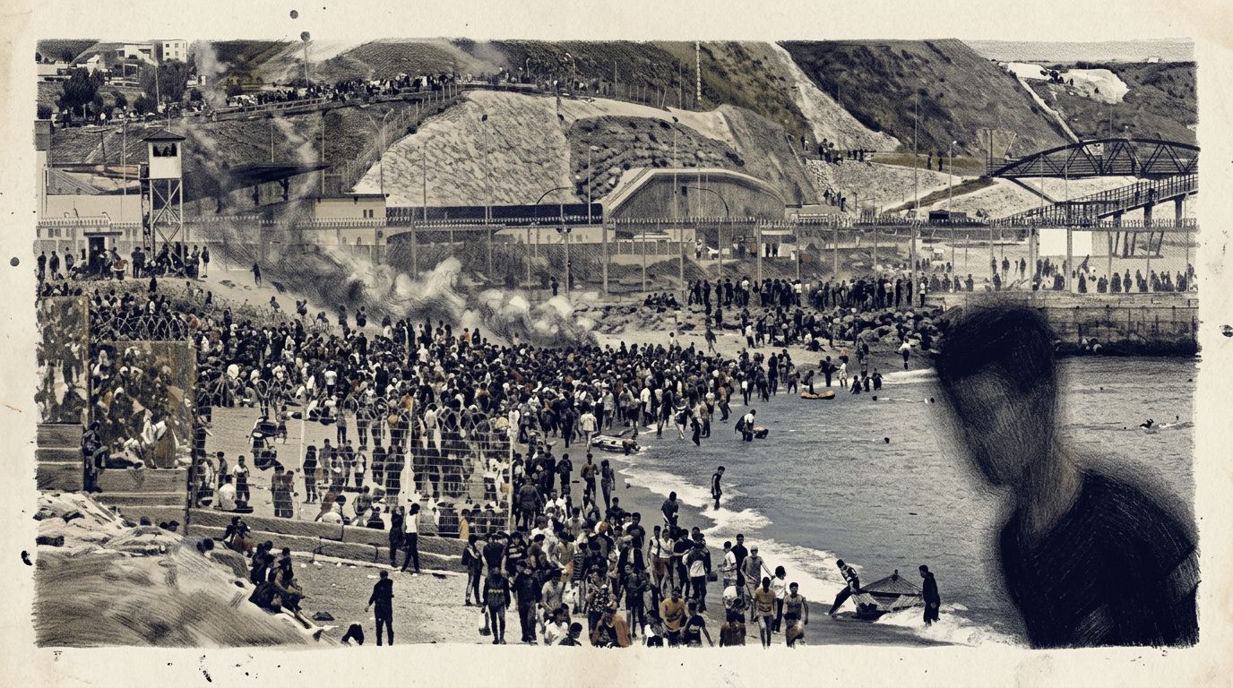 Invasi&oacute;n en Ceuta en julio de 2026. 