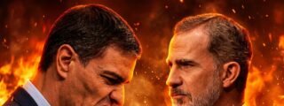 Pedro S&aacute;nchez y Felipe VI - Imagen generada con IA