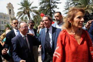 Jos&eacute; Mar&iacute;a Aznar durante su visita a Ceuta.