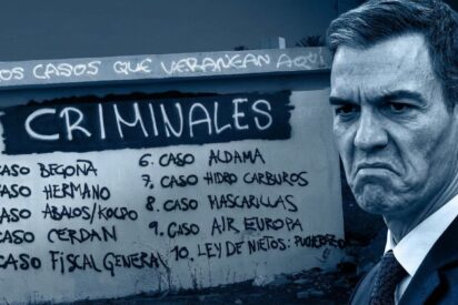 S&aacute;nchez despierta en La Mareta ante una pintada que le recuerda la tentacular corrupci&oacute;n del PSOE