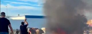 Estalla Ceuta: vecinos rompen el cord&oacute;n policial e incendian chabolas de migrantes en la playa del Trampol&iacute;n