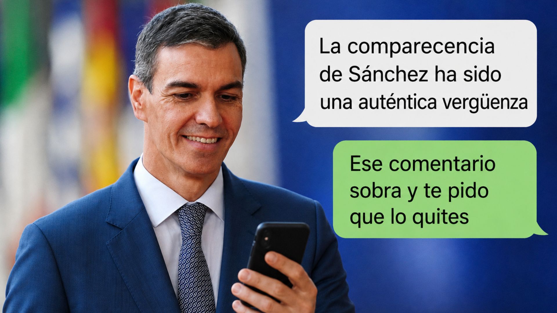 Sánchez , Ceuta y los mensajes de Whatsapp - Imagen generada con IA