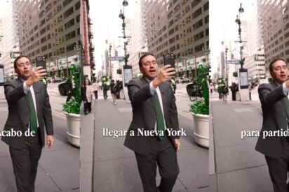&iexcl;Qu&eacute; rid&iacute;culo! El insustancial Albares se pone hacer el &lsquo;tiktoker&rsquo; en pleno centro de Nueva York