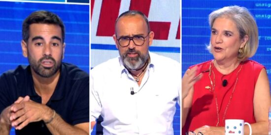 Jos&eacute; Mu&ntilde;oz (PSOE), Risto Mejide y Pilar Rahola en 'Todo es mentira' (Cuatro)