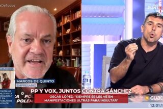 Marcos De Quinto y Ram&oacute;n Espinar incendian el plat&oacute; y se dicen de todo en directo: &laquo;Ladr&oacute;n&raquo;, &laquo;fascista&raquo;, &laquo;rojo de m*3rda&raquo;