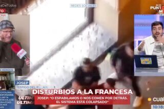 Un testigo del pillaje de Barcelona hunde a un palmero de S&aacute;nchez en directo: &laquo;Vete al rinc&oacute;n de pensar&raquo;