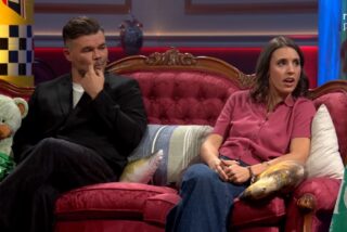 Gabriel Rufi&aacute;n (ERC) e Irene Montero (Podemos) en 'La Revuelta' (TVE)