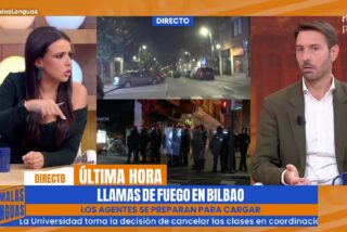 'Mitad tonta, mitad tetas' pierde la cabeza y exige a Vito Quiles que pague los contenedores quemados en Bilbao