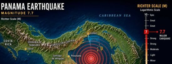 Un terremoto de magnitud 7,7 sacude Panam&aacute; y activa alertas de tsunami en el Pac&iacute;fico